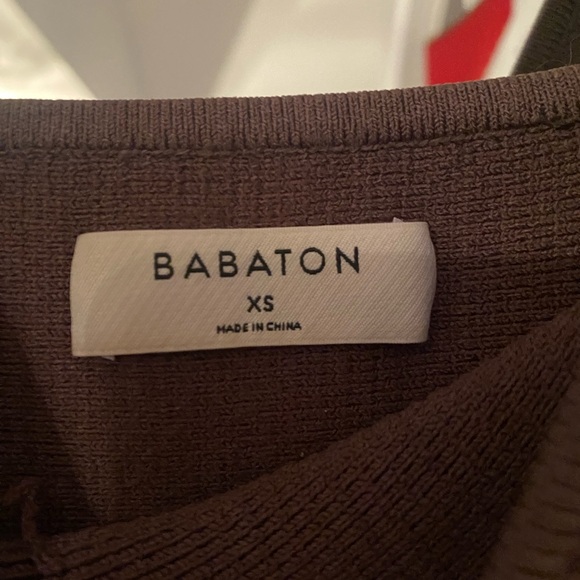 Brown/Forest Green Babaton ribbed crop top - Picture 2 of 4